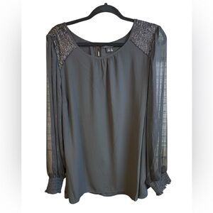 Torrid Women’s Black Long Sleeve Sheer Metallic Top 2X
